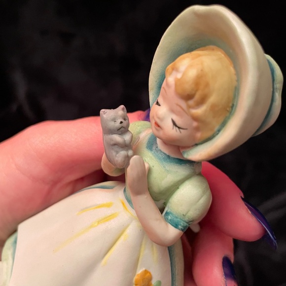 Vintage Josef Originals Becky Thatcher Cat & Kittens Tom Sawyer Bisque Figure - Picture 11 of 11